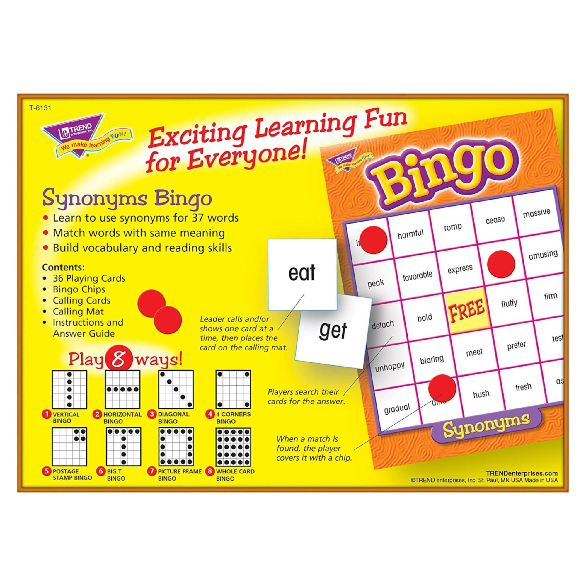 Trend Enterprises® Synonym Bingo
